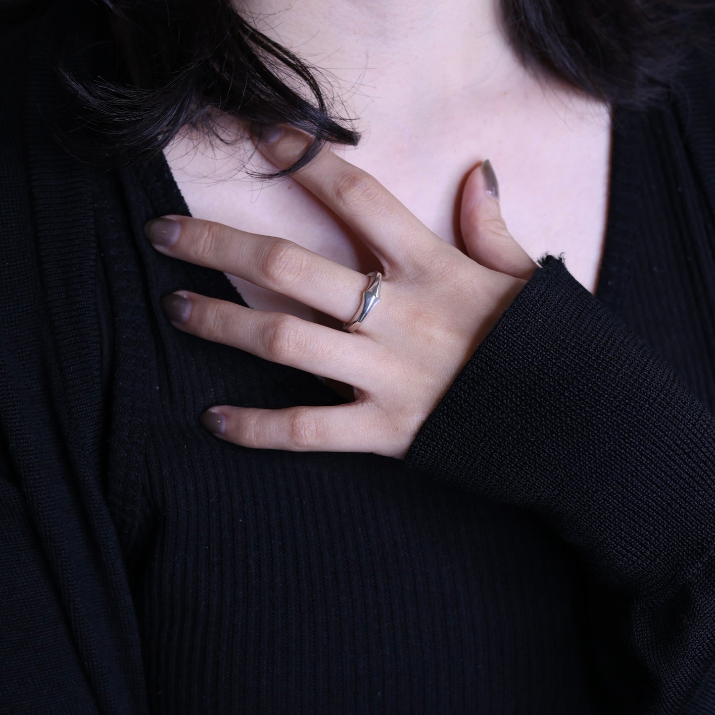 CROSSED EDGE RING NARROW